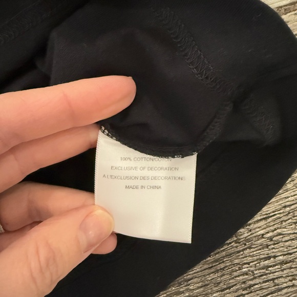 Tory Burch Black T-Shirt with Gold Logo - Picture 5 of 7